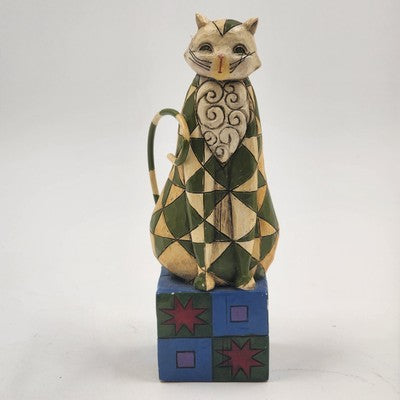 Jim Shore Heartwood Creek Felicity Cat Figurine Patchwork Quilt 6.5" China