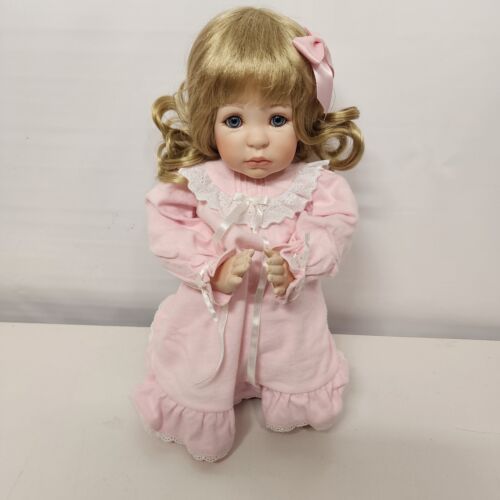 BLESS US ALL Porcelain Doll Danbury Mint Kneeling Praying  Collector Girl Doll Jeanne Singer A566