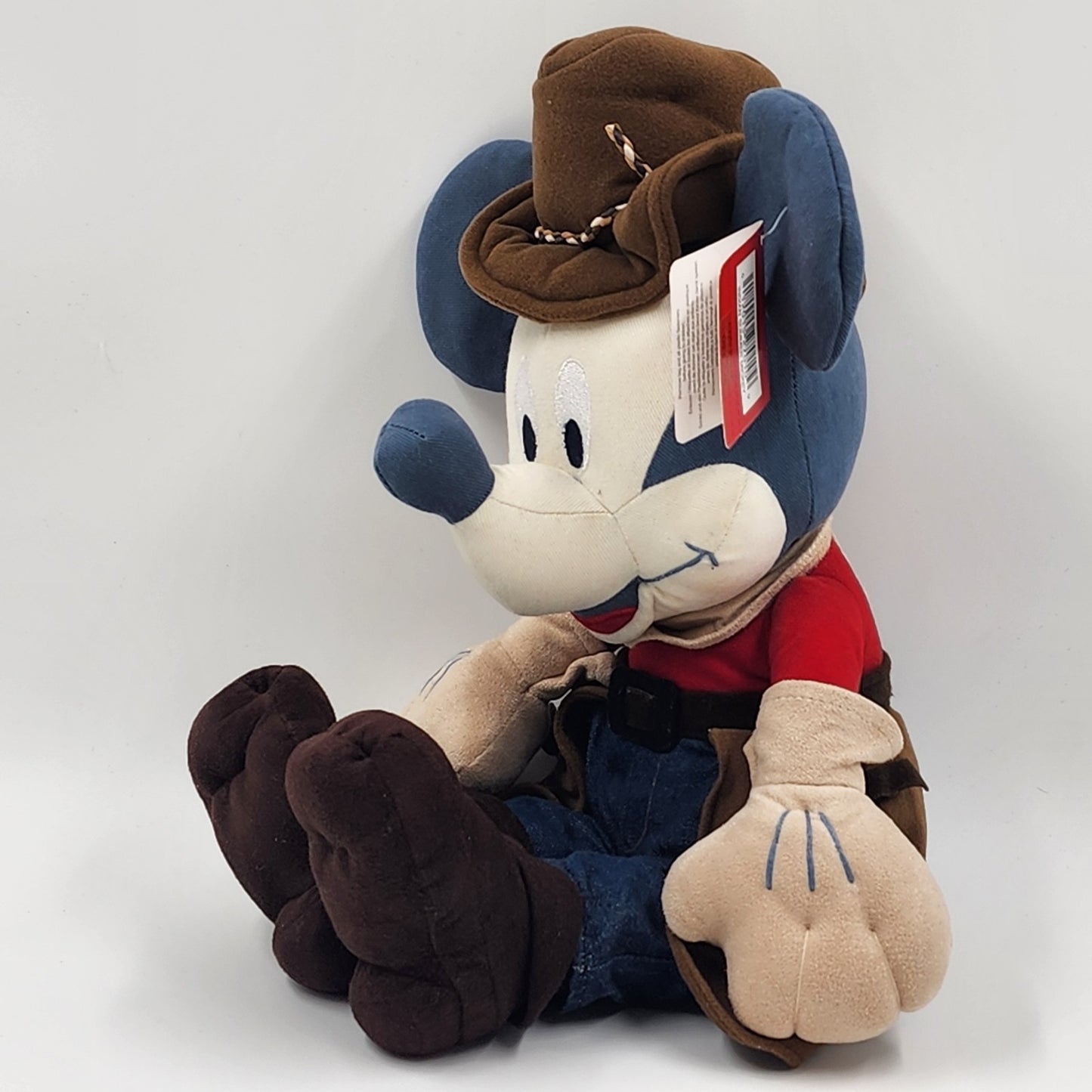 Walt Disney Store Indian Summer Mickey Mouse Plush Denim Stuffed Toy Cowboy 15"