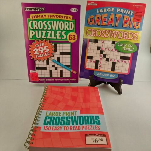 3 Large Print Crosswords PennyPress No 63 Arcturus Big Book Kappa Special Vol 9