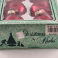 Christmas By Krebs Glass Ornaments 6 pk Red Crimson Jewel Vintage Crown Top 2.5"