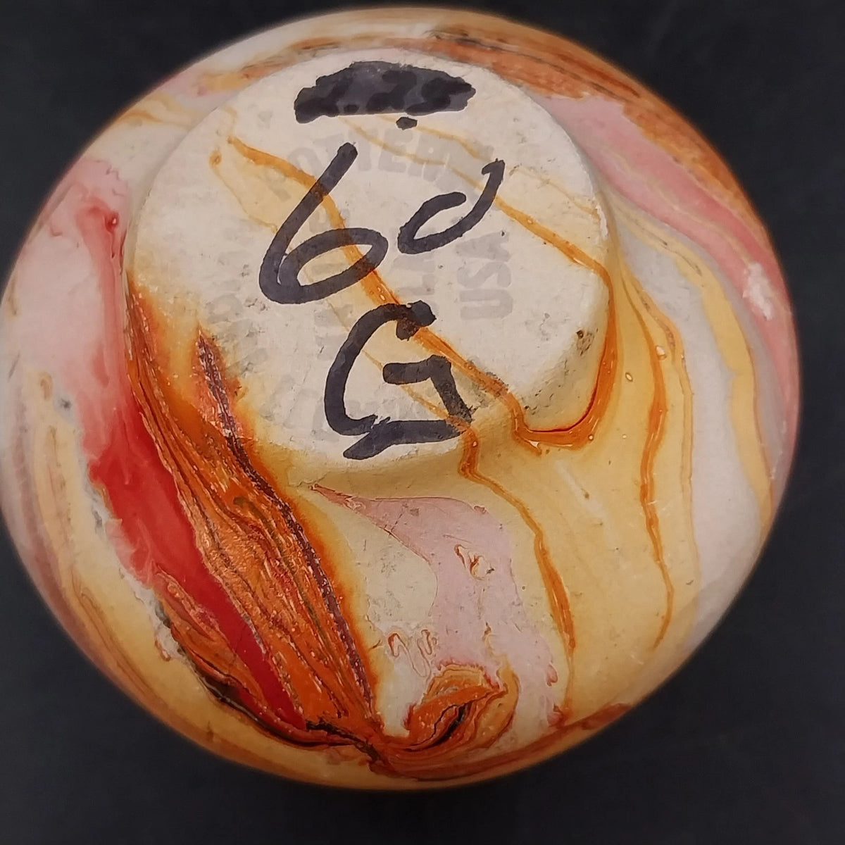 Nemadji Pottery Mini Beehive Vase Orange Red Pink Marbled Clay Swirl 3" Vintage
