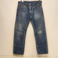 Levi's 505 Mens 32x30 Heavy Wash Distressed Straight Leg Jeans