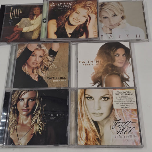 Lot of 7 Faith Hill Audio Compact Disc Collection Fireflies Breathe Cry 1990s