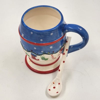 Kirkland's Christmas Hot Cocoa Mug w/ Stocking Lights & Stirring Spoon