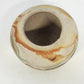 Nemadji Pottery Vase 5.5" Natural Clay Green Orange Swirl Marbled Vintage USA