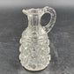 Cruet Decanter with Handle Hand-Cut Crystal Elegant Table Décor Cube Pattern Vtg