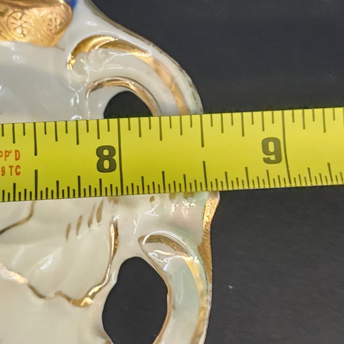 German Porcelain Celery Tray Cobalt Blue Gold Roman Ladies Scene 1900's Antique