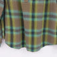 J.Jill Plaid Embroidered Popover Shirt Green Women's Medium Petite Long Sleeve
