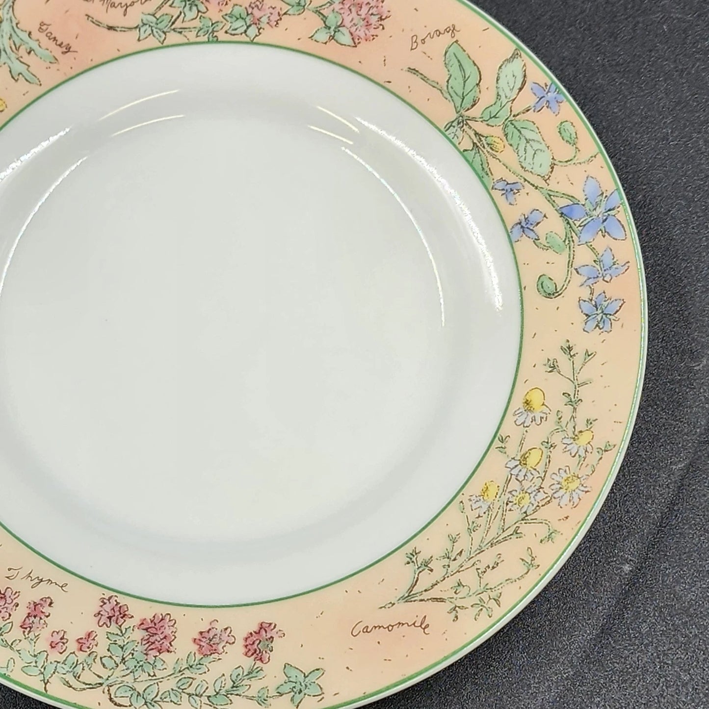 4 Sakura Sachet Saucer Plate 6.25" Ultra Porcelain Sue Zipkin Herbs Floral 1996