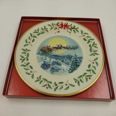Lenox Christmas Plate 2002 Santa's Ride Annual Holiday Collector Mint In Box