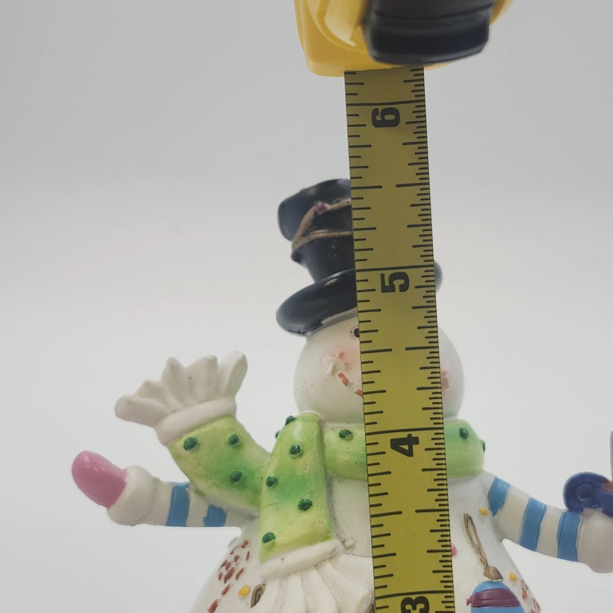 Snowman Stocking Holder Figurine 5.5" Pink Base Candle Scarf Hat Christmas Resin