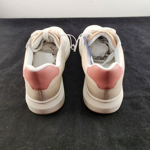 Universal Thread Women’s 8M Shoes Flora Casual Sneakers White Lace Up Pink Trim