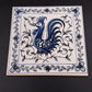 Vintage Outeiro Agueda Portugal ceramic tile with hand-painted blue rooster