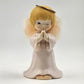 Winking Praying Angel Porcelain Figurine Fiber Optic Light 8" x 4.5"