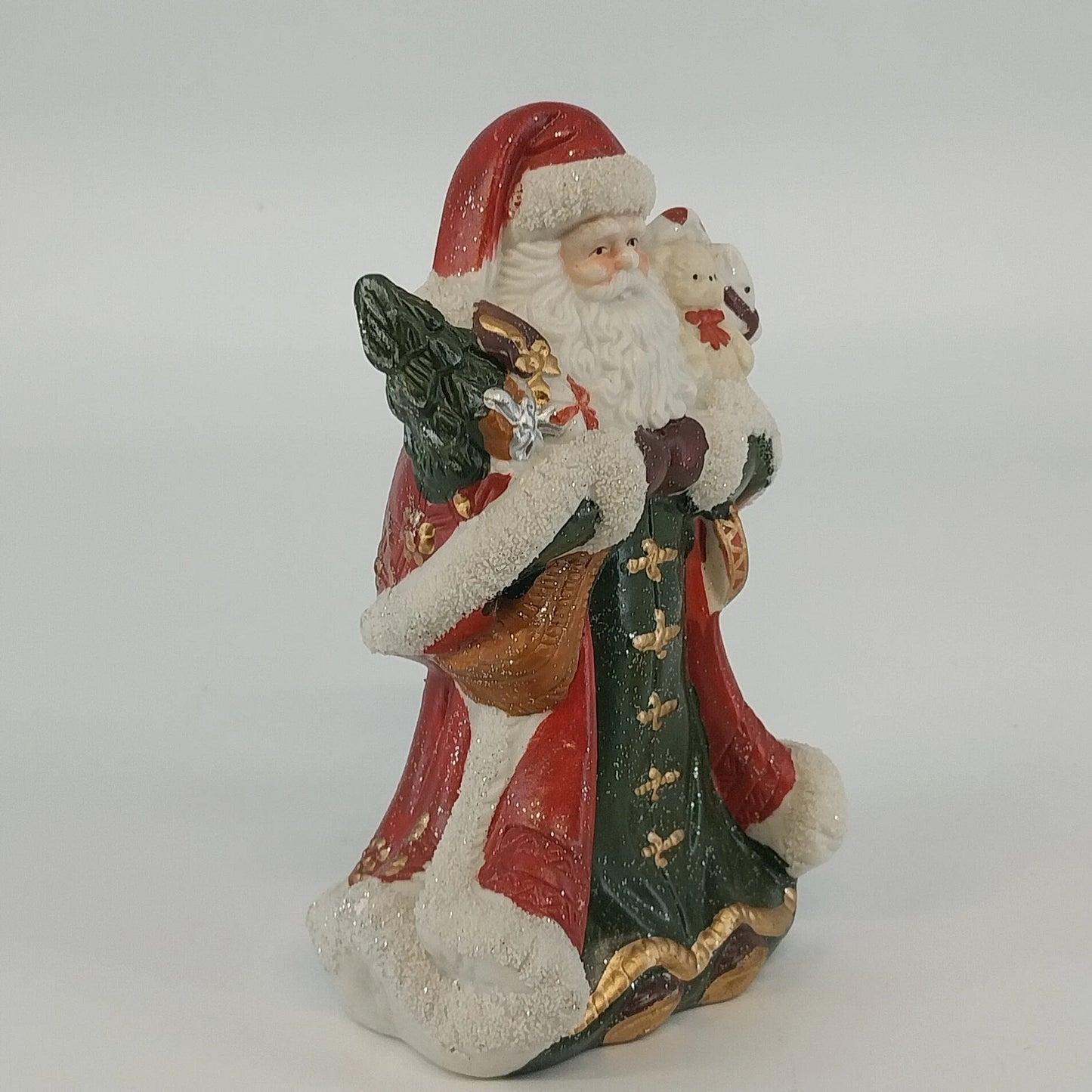 Santa Christmas Ceramic Figurine Tree Teddy Bear Candy Cane Holiday Decor 5.75"