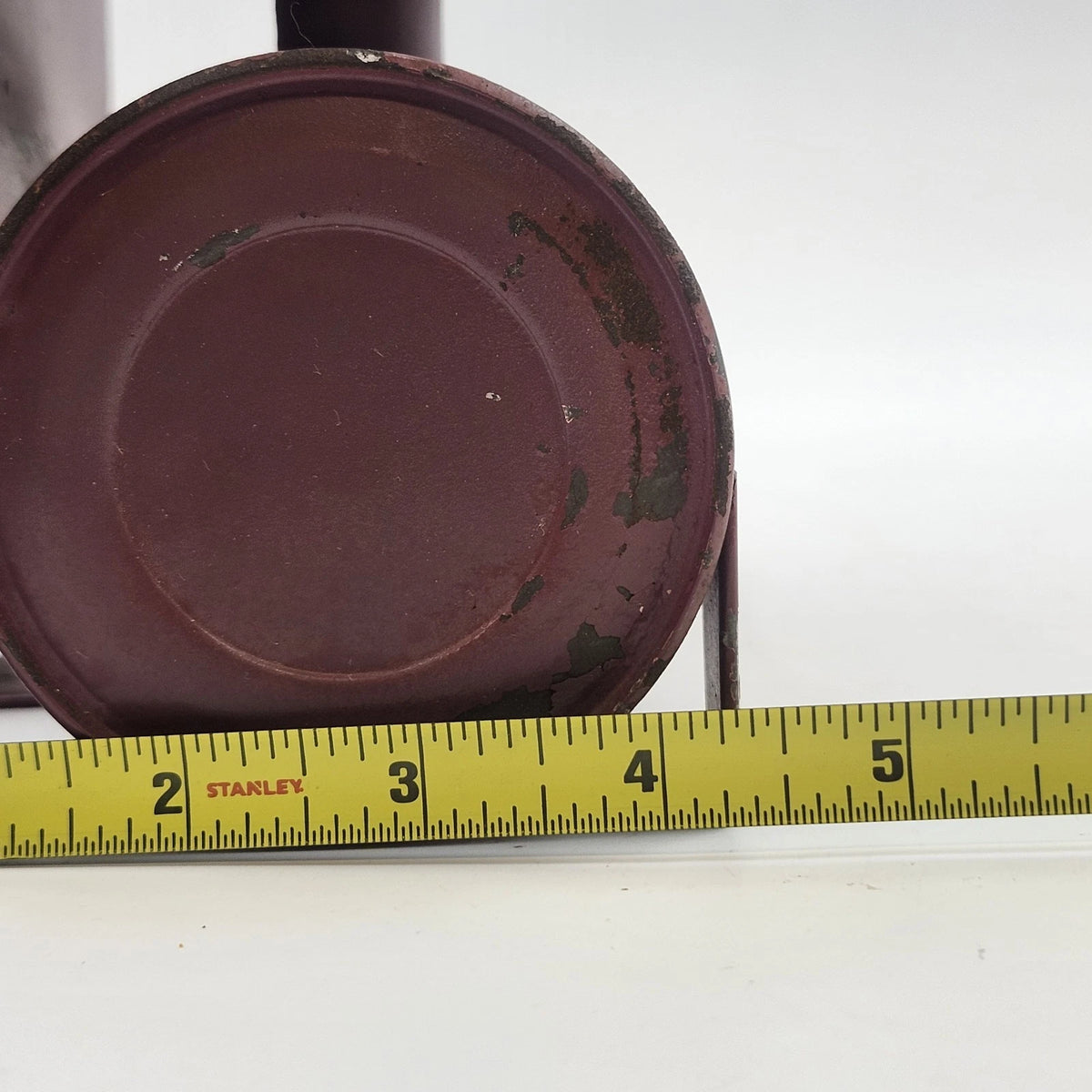 Metal Kerosene Oil Lamp Hand Painted Grapes Mauve Reflector Vintage 10.5" Vtg