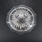 Heavy Glass Thumbprint Candy Dish Compote w Lid Silver Metal Base 7" Vintage