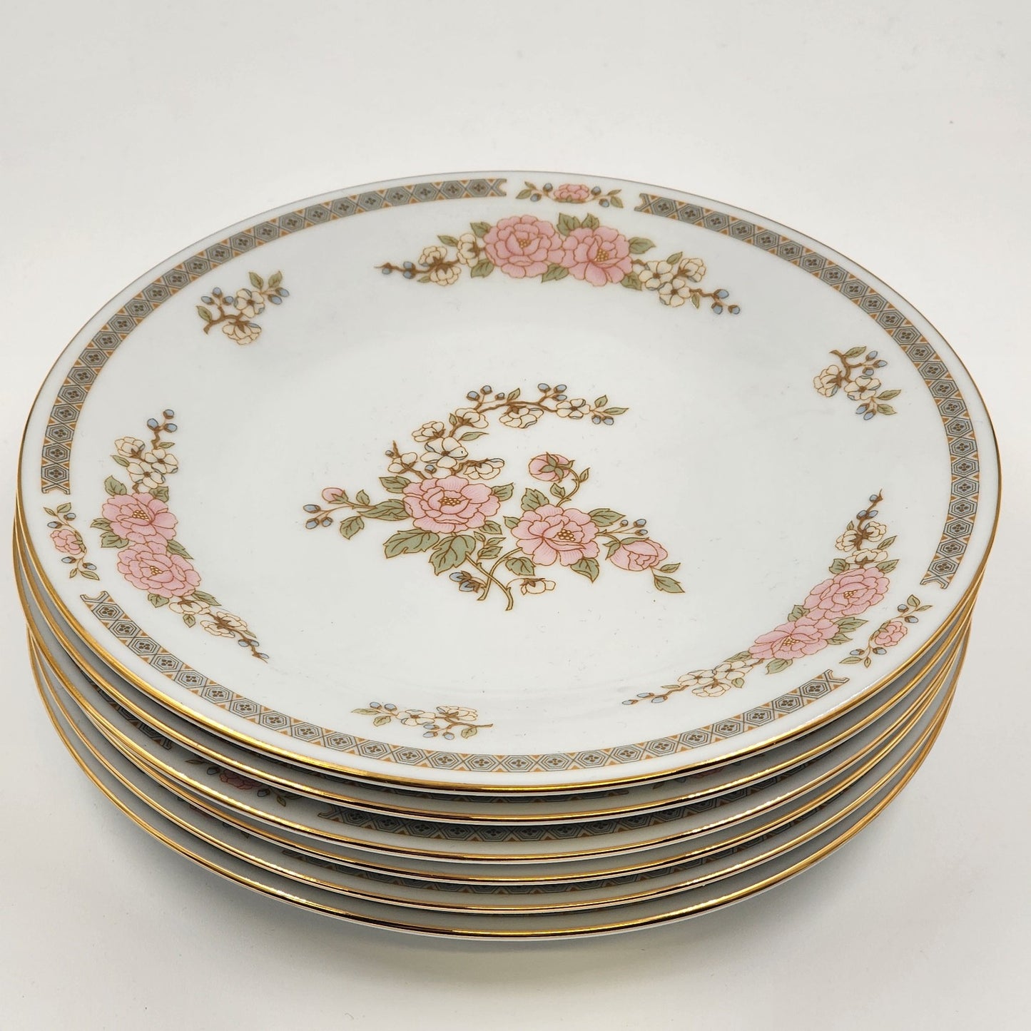 11 PC Floral Mist Fairfield Fine China Set 5 Dinner + 6 Bread Plates Yung Shen