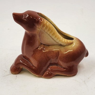Shawnee Pottery Vase 613 Gazelle Antelope Planter Statue Animal MCM USA