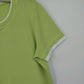 SB Active Ringer T Shirt Women's Large Lime Green White Trim Short Sleeve Cotton