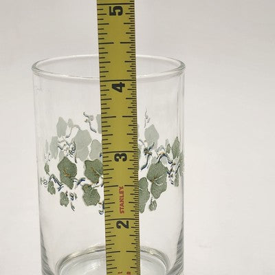 3 Corelle Callaway Green Ivy 6oz Glassware Juice Corning 4" USA