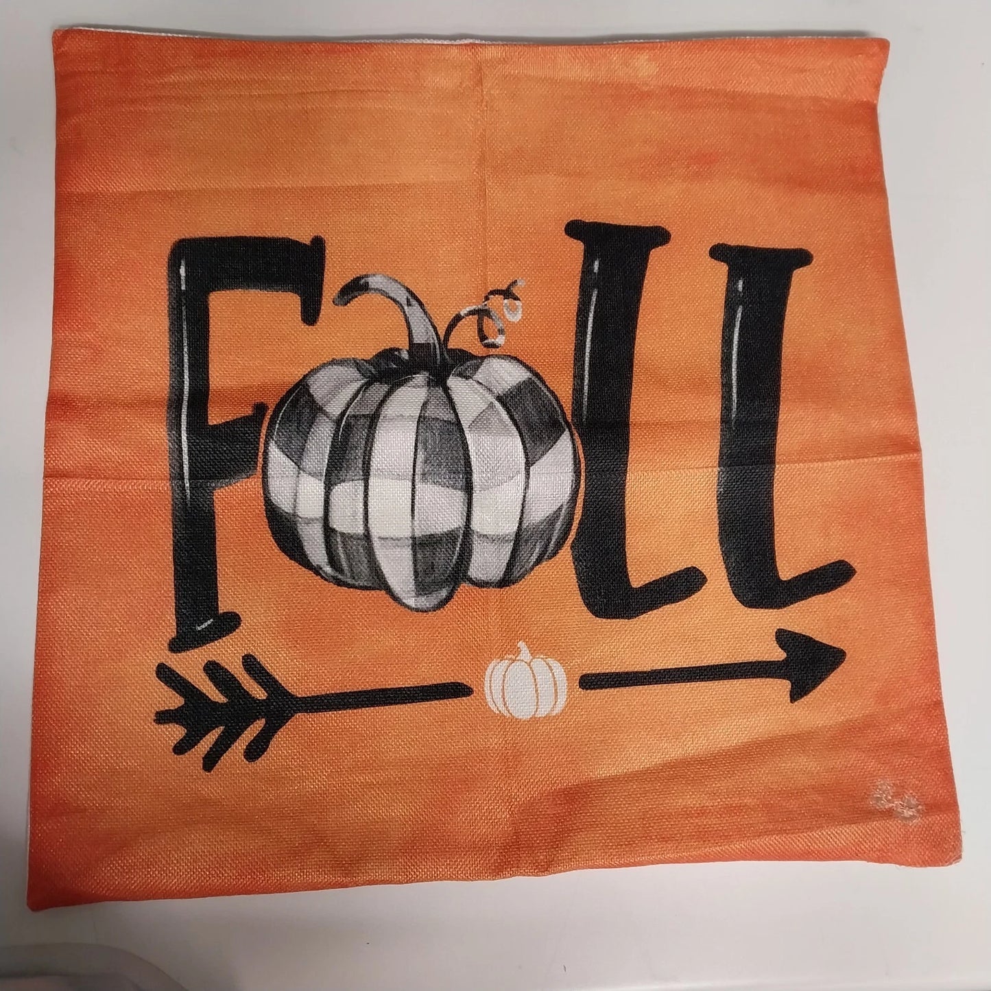 Lot of 4 Fall Pillow Shams Pumpkin Harvest Buffalo Plaid Orange Throw Covers