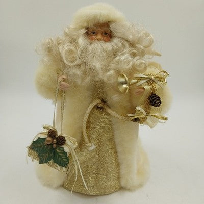 Santa Claus Christmas Tree Topper in White Gold by Holiday Workshop in China 12"