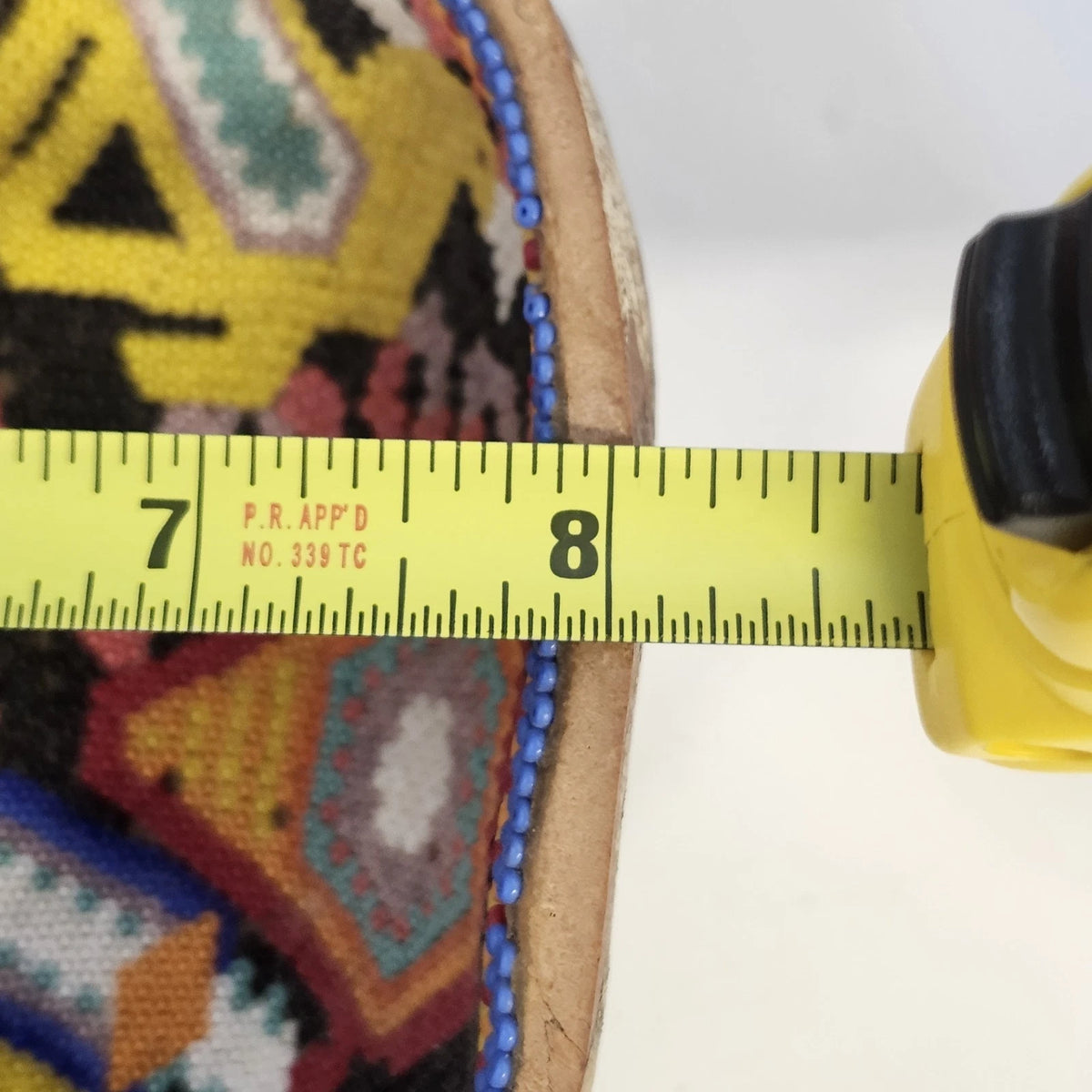 Huichol Wixárika Beaded Gourd Bowl Animal Geometric Folk Art 8" Mosaic Mexico