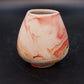 Nemadji Pottery Mini Beehive Vase Orange Red Pink Marbled Clay Swirl 3" Vintage