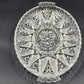 Brilliant Cut Glass Oval Divided Veggie Tray Stars Lines Scallop Edge Center Lid