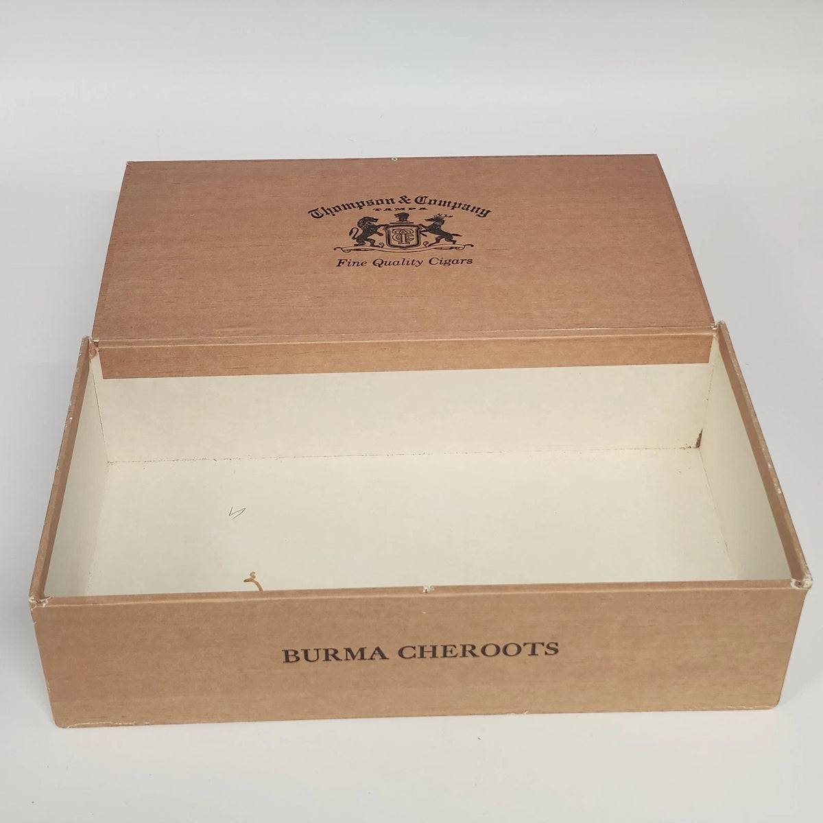 Thompson & Company Tampa Burma Cheroots Fine Cigar Box 150 Cigars Vintage