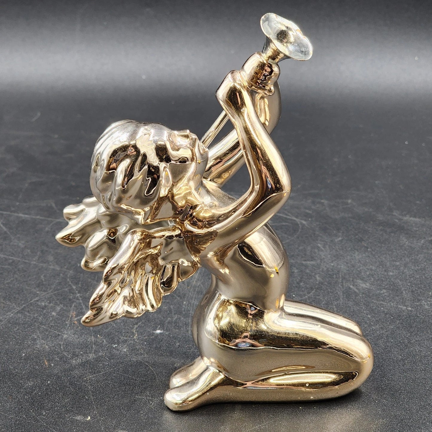 Department 56 Cherub Angel Figurine 6.5" Gold Tone Polyresin Christmas Decor