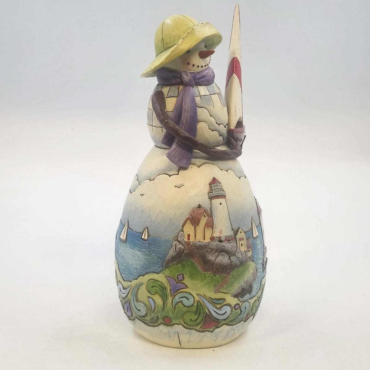 Enesco Jim Shore Cool Coastal Greetings Snowman Sailboat Heartwood Creek 2009