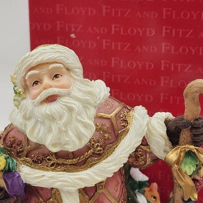 Fitz and Floyd Snowy Santa Woods Music Figurine 19/1239 Original Box Christmas