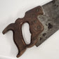 Disston 26" Crosscut Hand Saw Carved Wood Handle Carpenter Tool Vintage USA