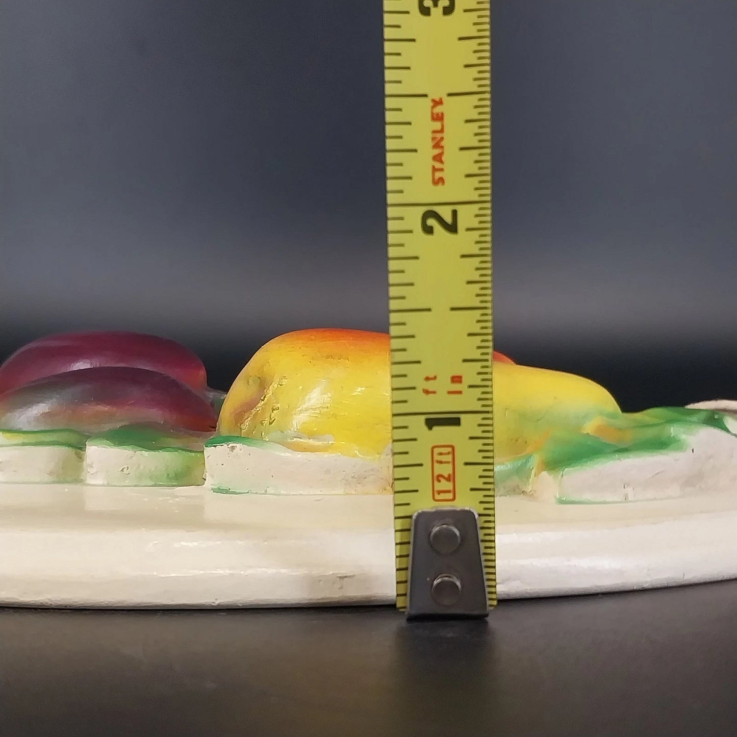 Fruit Chalkware 3D Wall Plaque Oval Kitchen Decor MCM 10"x7" Wall Hanging