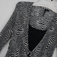 Essentials by Milano Zebra Print Pleated Blouse Women's M 3/4 Sleeve Front Tie