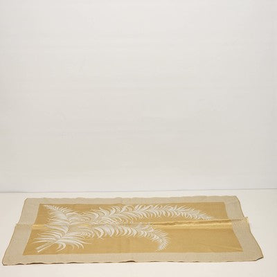 Gold & Beige Damask Brocade Leaf Reversible Table Runner – 24″ × 17″ - Formal Dining