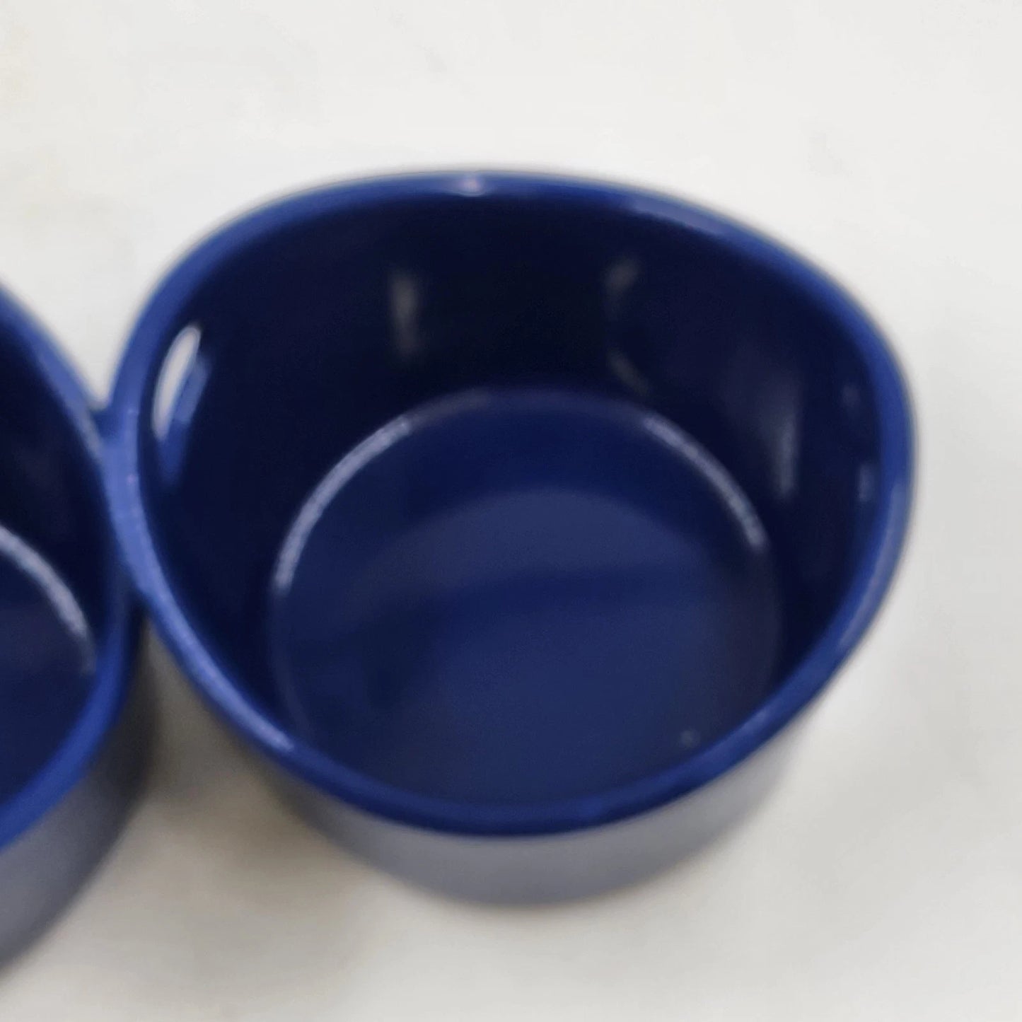 2 Rachael Ray Baking Ramekins Dish Double Handle Cobalt Blue 10 oz Stoneware