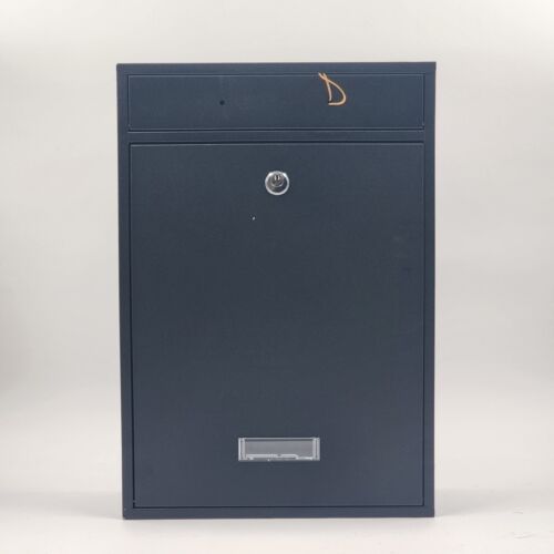 Yulli Wall Mounted Locking Vertical Dropbox Mailbox Black Galvanized Steel NOS