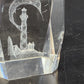 3D Laser Etched Crystal Paperweight Lighthouse Leaping Marlin