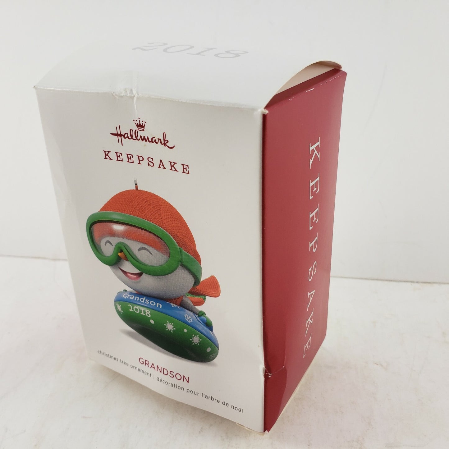 Grandson Hallmark Christmas Tree Ornament Snow Tubing Orville Wilson 2018 Boxed