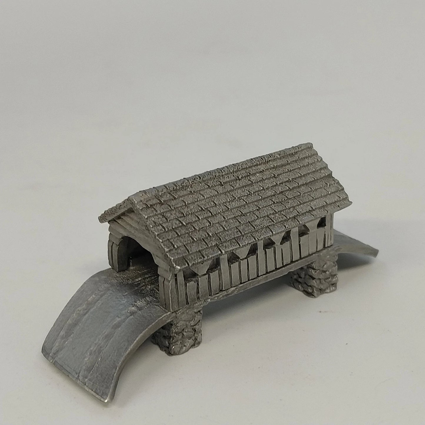 Spoontiques Covered Bridge Pewter Miniature Figurine 3051 1987 Vintage