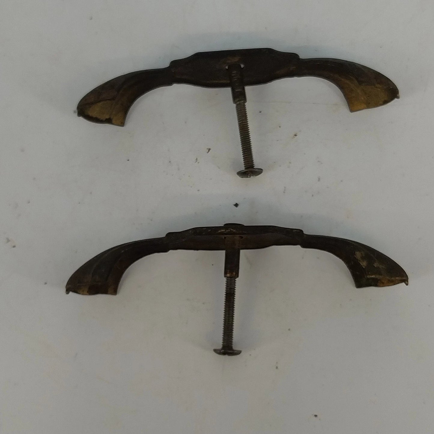 2 Brass Drawer Pulls Ornate Cabinet Handles 5" Furniture Hardware Antique Style