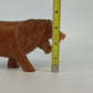 Hand Carved Wood Lion Sculpture Roaring African Folk Art Figure 9" Vintage