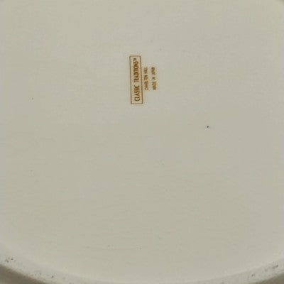 Charlton Hall Christmas Gravy Boat & Saucer Classic Traditions Ceramic Crazed