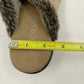 Suede Clog Shoes Women Size 8M Fur Trim Slip-On Aerology by Aerosoles Beige Faux