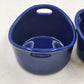2 Rachael Ray Baking Ramekins Dish Double Handle Cobalt Blue 10 oz Stoneware