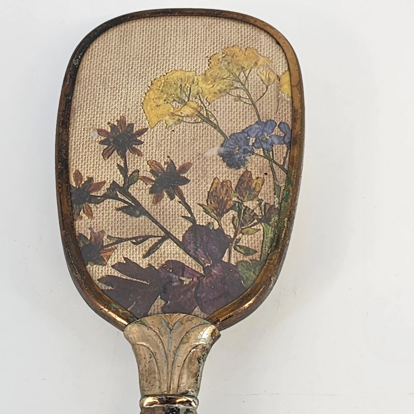 Floral Vanity Hair Brush 10.5 Inch Silver Shabby Chic
